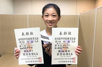 水泳競技部　浜坂さん、高飛込で全国大会へ‼