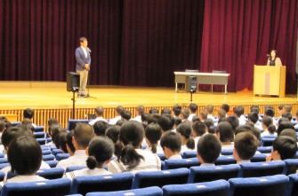 1学期終業式、表彰伝達、全国・北信越大会激励会を行いました。