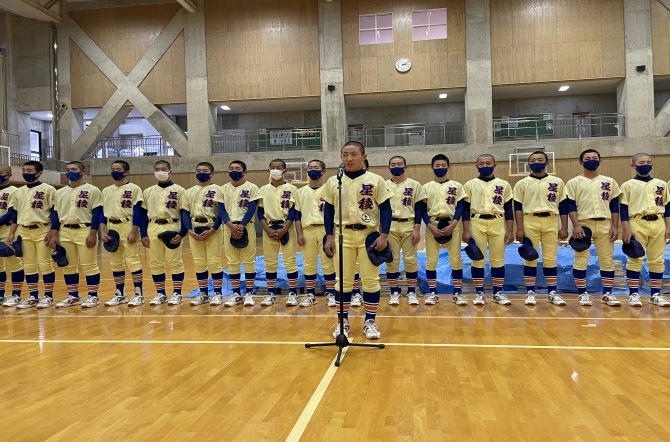 3学期表彰伝達と野球部全国大会激励会を行いました！