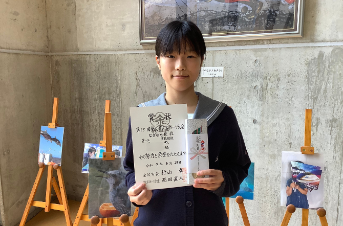 中学3年生　堀江 みちるさん　第68回金沢市民スポーツ大会 優勝！