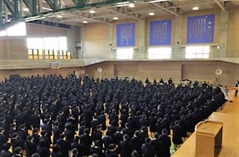 新高校2･3年生　第1学期始業式および自転車安全教室を行いました。