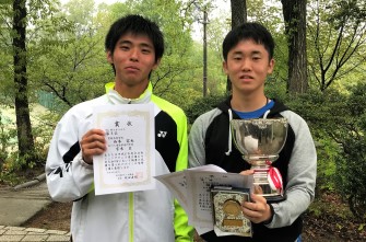 男子テニス部　全日本ジュニア県大会でダブルス優勝！！