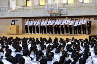 2学期始業式と野球部報告会(生徒向け)を実施しました。