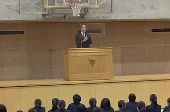 新高校2･3年生　第1学期始業式および自転車安全教室を行いました。