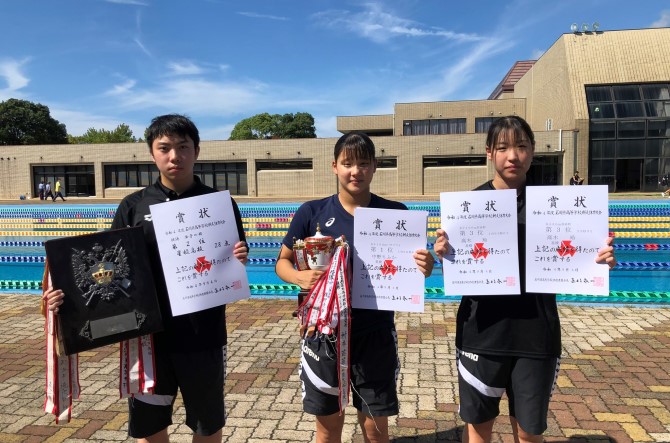【県新人・水泳競技】星稜勢活躍 中野さん2冠！女子総合第2位！