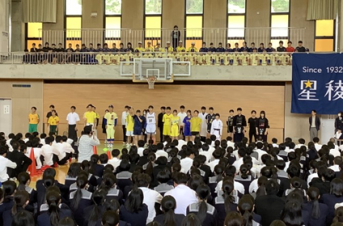 県高校総体・総文激励会を行いました。