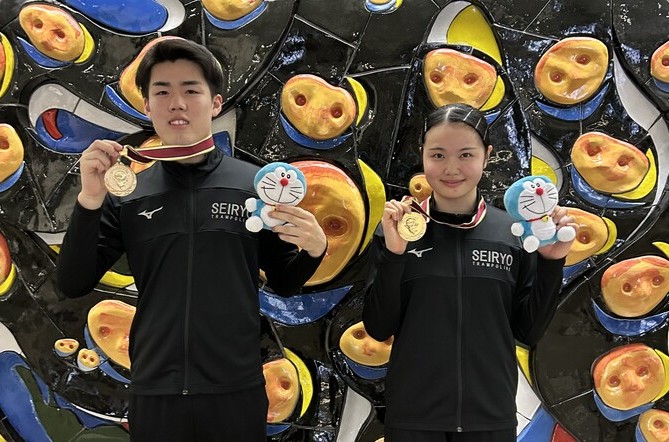トランポリン部　2025川崎ジャパンオープン17-18歳の部男女アベック優勝！